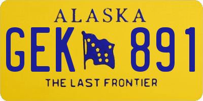 AK license plate GEK891