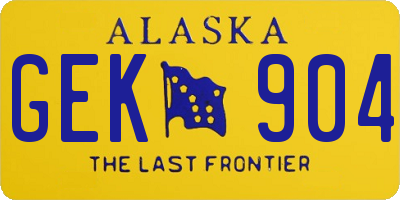AK license plate GEK904