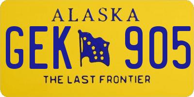 AK license plate GEK905
