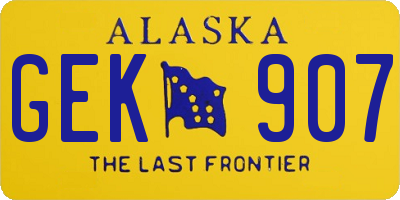 AK license plate GEK907