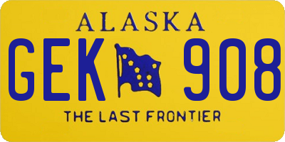AK license plate GEK908