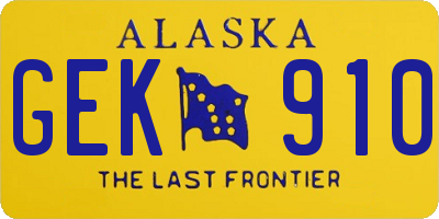 AK license plate GEK910