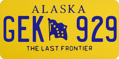 AK license plate GEK929