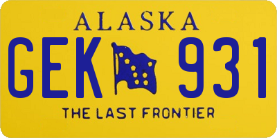 AK license plate GEK931