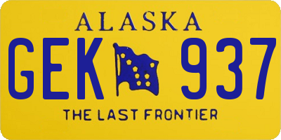 AK license plate GEK937