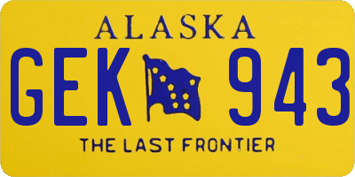 AK license plate GEK943