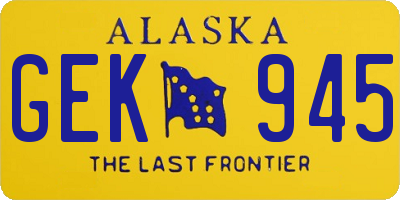 AK license plate GEK945