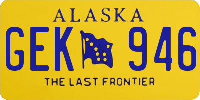 AK license plate GEK946