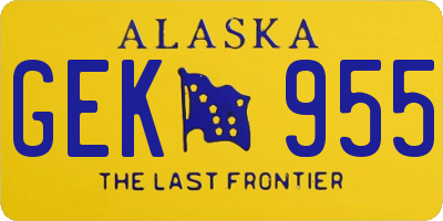 AK license plate GEK955