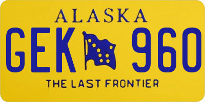 AK license plate GEK960