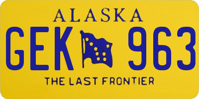 AK license plate GEK963