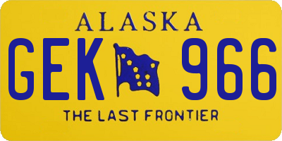 AK license plate GEK966