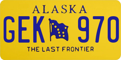 AK license plate GEK970