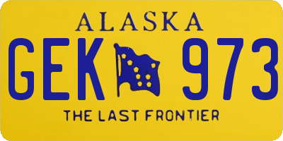 AK license plate GEK973