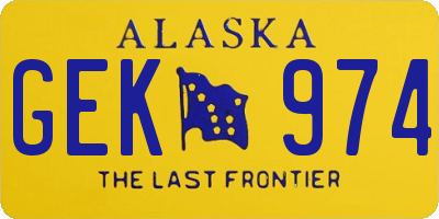 AK license plate GEK974