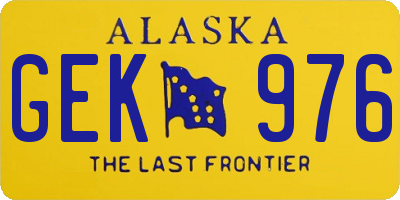 AK license plate GEK976