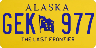 AK license plate GEK977