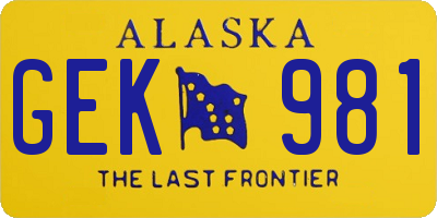 AK license plate GEK981