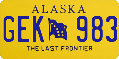 AK license plate GEK983