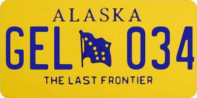 AK license plate GEL034