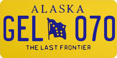 AK license plate GEL070