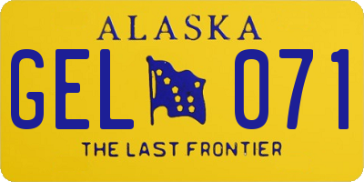 AK license plate GEL071