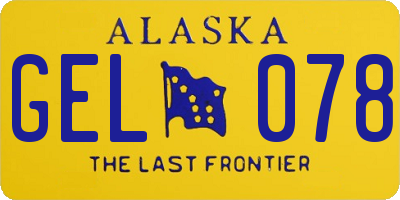 AK license plate GEL078