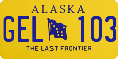 AK license plate GEL103