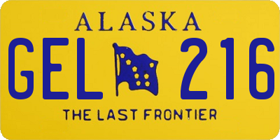 AK license plate GEL216