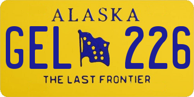 AK license plate GEL226