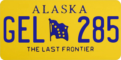 AK license plate GEL285