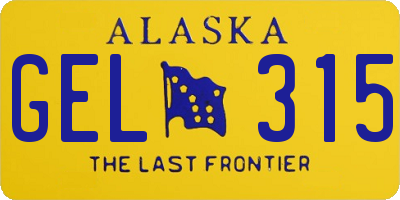 AK license plate GEL315