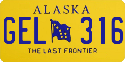 AK license plate GEL316