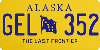AK license plate GEL352