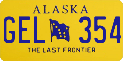 AK license plate GEL354