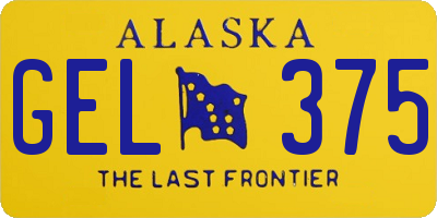 AK license plate GEL375