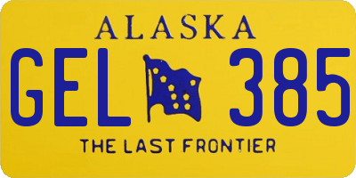 AK license plate GEL385