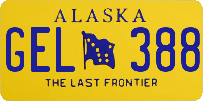 AK license plate GEL388
