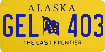 AK license plate GEL403