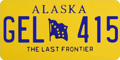 AK license plate GEL415