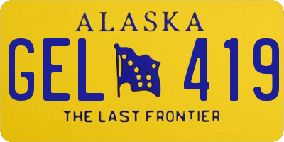 AK license plate GEL419