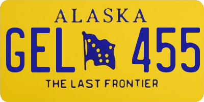 AK license plate GEL455