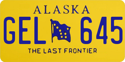 AK license plate GEL645