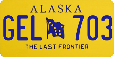 AK license plate GEL703