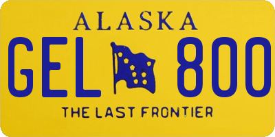 AK license plate GEL800