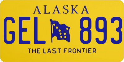 AK license plate GEL893
