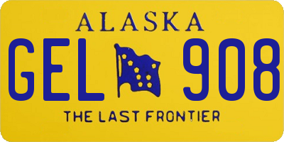 AK license plate GEL908