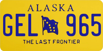 AK license plate GEL965