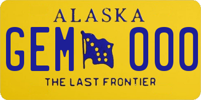 AK license plate GEM000