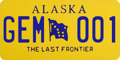 AK license plate GEM001